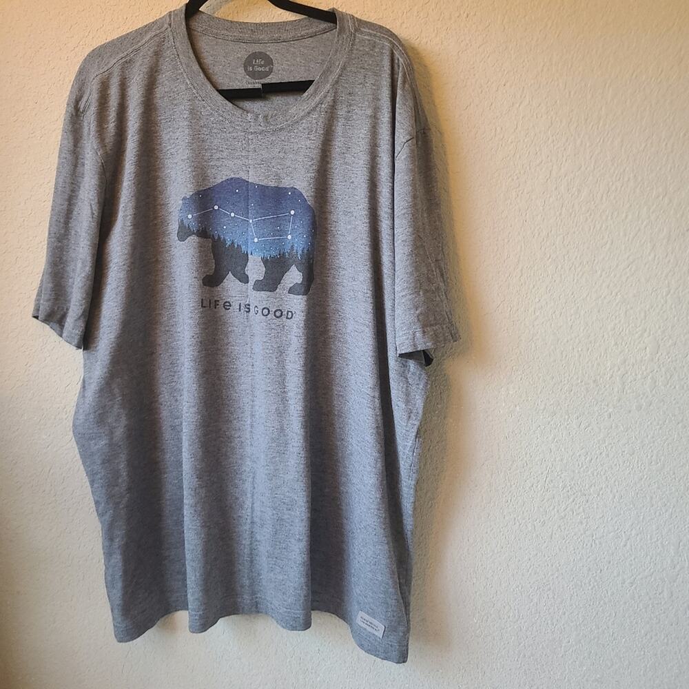 Life Is Good Men's Heather Gray Bear Tee Size 3XL